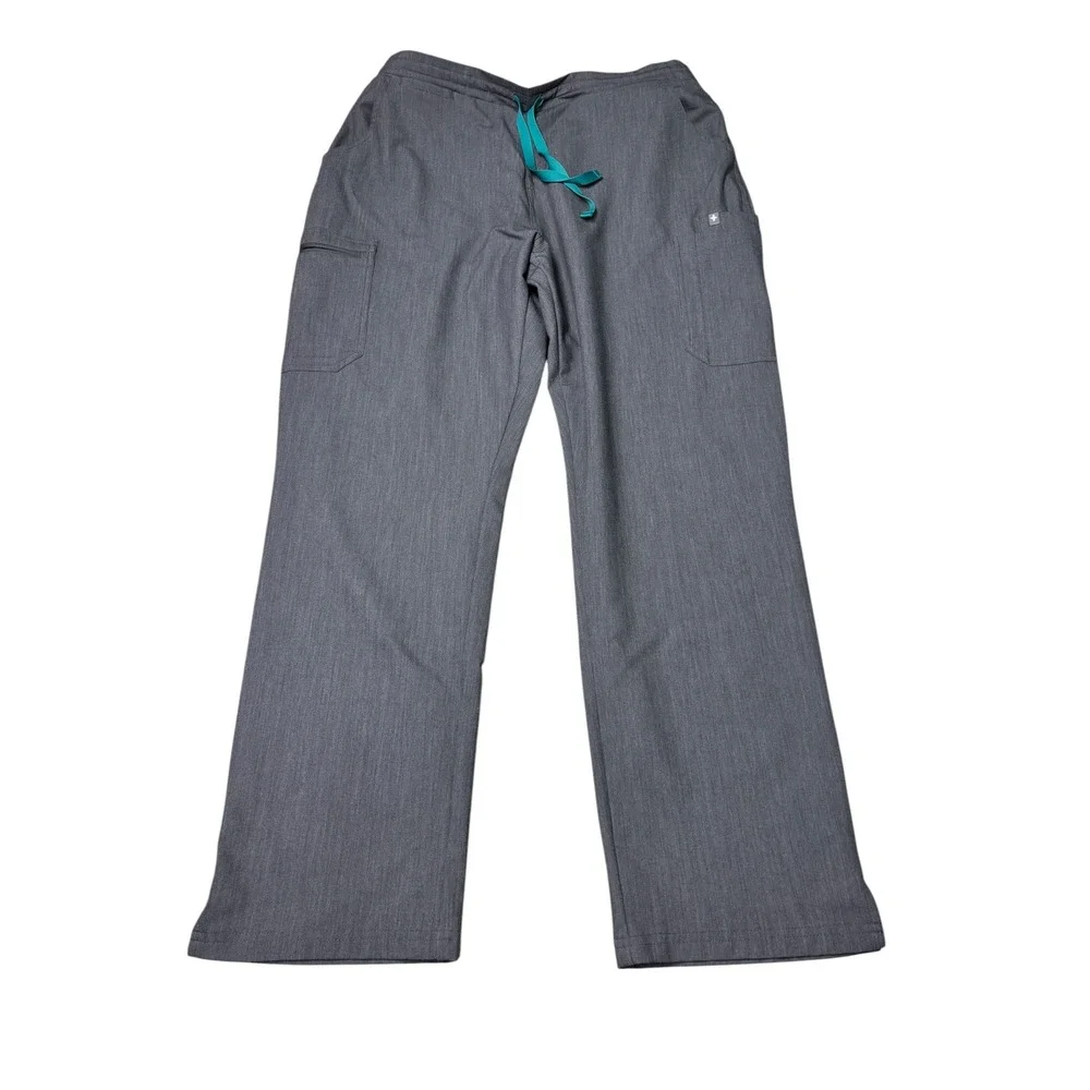 FIGS High Waisted Yola Skinny Scrub Pants Large W34 L29 Gray Heathered tw2000r